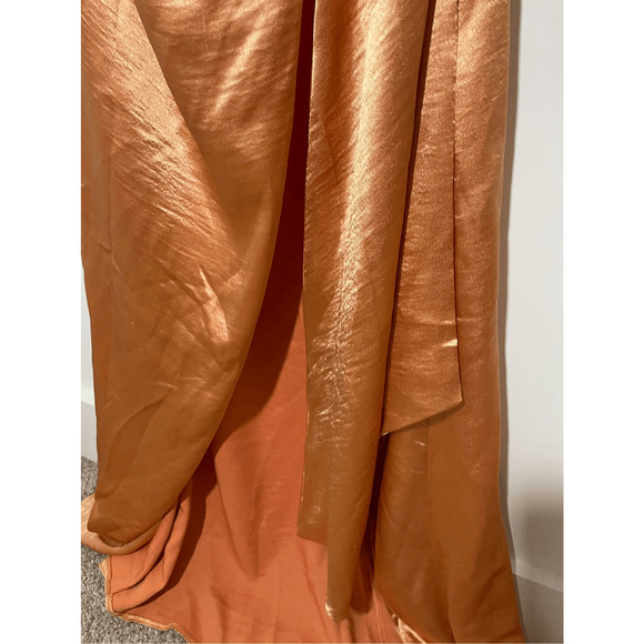 NWT Asos Bridesmaids Satin Halter Special Occasion Front Twist Slit Maxi Dress - Picture 4 of 14